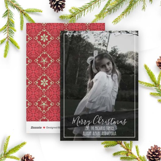 メリークリスマス書道台本のシンプル写真 シーズンカード