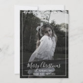 メリークリスマス書道台本のシンプル写真 シーズンカード (正面)