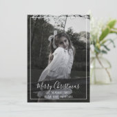 メリークリスマス書道台本のシンプル写真 シーズンカード (スタンド正面)