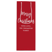 メリークリスマス書道台本シンプル赤 ワインギフトバッグ (正面)