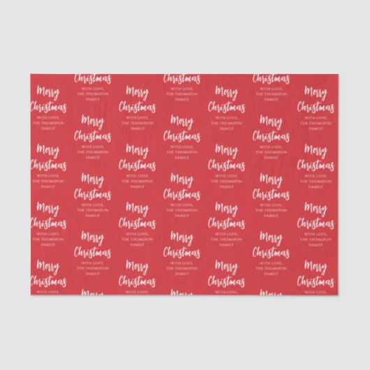 メリークリスマス書道台本シンプル赤 薄葉紙 (正面)