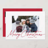 メリークリスマス書道台本シンプル3 Photo シーズンカード (正面/裏面)