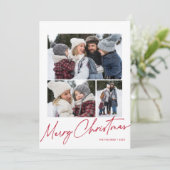 メリークリスマス書道台本シンプル4写真 シーズンカード (スタンド正面)