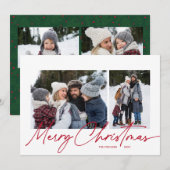 メリークリスマス書道台本シンプル4写真 シーズンカード (正面/裏面)