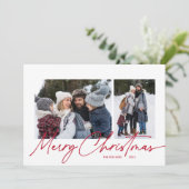 メリークリスマス書道台本シンプル4写真 シーズンカード (スタンド正面)