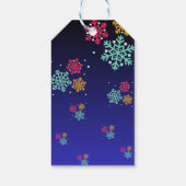 メリークリスマス書道台本ネイビーブループレイド ギフトタグ (裏面)