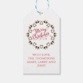 メリークリスマス書道台本モダンリース ギフトタグ (正面)