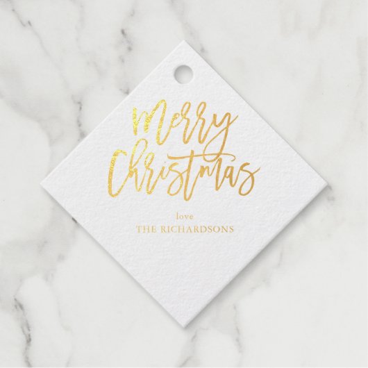 メリークリスマス書道名金ゴールド2 フェイバータグ (正面)