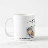 メリークリスマス書道家族の写真カスタム集 コーヒーマグカップ (左)