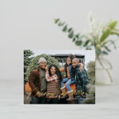 メリークリスマス書道手書き写真 箔シーズンポストカード (立ち正面)