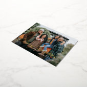 メリークリスマス書道手書き写真 箔シーズンポストカード (回転した状態)