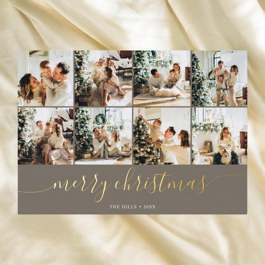 メリークリスマス書道撮数々の影 箔シーズンカード