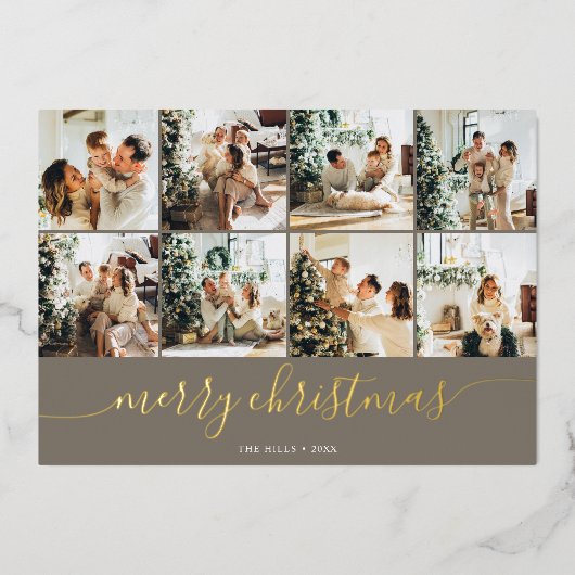 メリークリスマス書道撮数々の影 箔シーズンカード (正面)