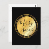 メリークリスマス書道文字金ゴールド贅沢 ポストカード (正面/裏面)