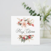 メリークリスマス書道水彩フローラ シーズンカード (スタンド正面)