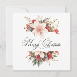 メリークリスマス書道水彩フローラ シーズンカード