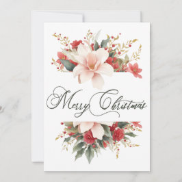 メリークリスマス書道水彩フローラ シーズンカード