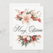 メリークリスマス書道水彩フローラ シーズンカード (正面/裏面)