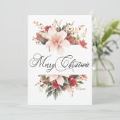 メリークリスマス書道水彩フローラ シーズンカード (スタンド正面)