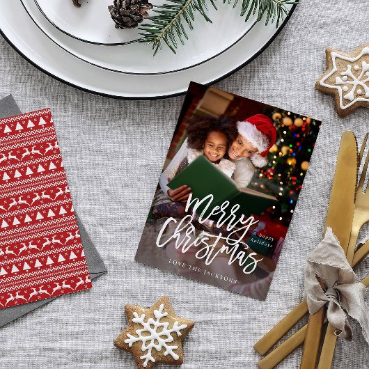 メリークリスマス書道縦写真