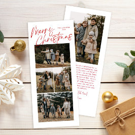 メリークリスマス書道5スリム写真 シーズンカード