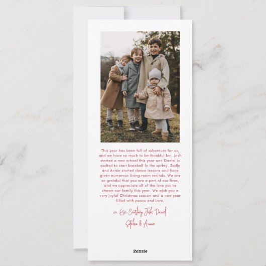 メリークリスマス書道5スリム写真 シーズンカード (裏面)