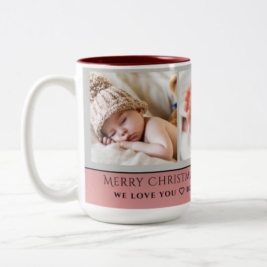 メリークリスマス最高のおばあんカスタムちゃんコーヒーマグ ツートーンマグカップ (左)