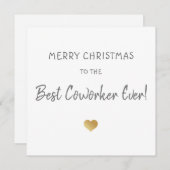 メリークリスマス最高のから共同労働者/ボス金ゴールドハート シーズンカード (正面/裏面)