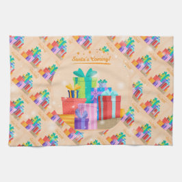 メリークリスマス最高のの幸せな贈り物 キッチンタオル