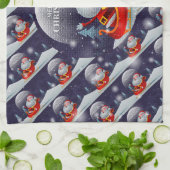 メリークリスマス最高のの幸せな贈り物 キッチンタオル (折り畳み)