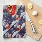 メリークリスマス最高のの幸せな贈り物 キッチンタオル (四つ折り)