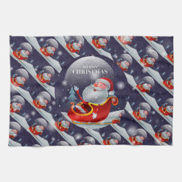 メリークリスマス最高のの幸せな贈り物 キッチンタオル