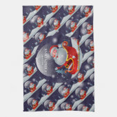 メリークリスマス最高のの幸せな贈り物 キッチンタオル (縦)