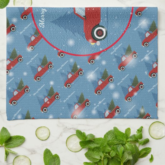 メリークリスマス最高のの幸せな贈り物 キッチンタオル (折り畳み)