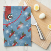 メリークリスマス最高のの幸せな贈り物 キッチンタオル (四つ折り)