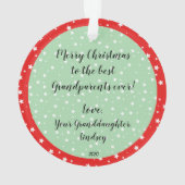 メリークリスマス最高のの祖父母 |写真 オーナメント (裏面)