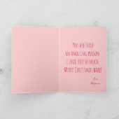 メリークリスマス最高のガールフォールトリーホリデーカード シーズンカード (内部)