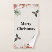 メリークリスマス最高のバスルーム用タオル バスタオルセット (ハンドタオル)