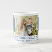 メリークリスマス最高のパパEver 3 Photo Blue ジャンボコーヒーマグカップ (正面)