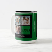 メリークリスマス最高のパパEver Photo collage ツートーンマグカップ (正面左)