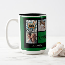 メリークリスマス最高のパパEver Photo collage ツートーンマグカップ