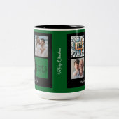 メリークリスマス最高のパパEver Photo collage ツートーンマグカップ (中央)