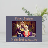 メリークリスマス最高のマムの写真 箔シーズンカード (立ち正面)