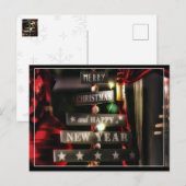 メリークリスマス木看板 ポストカード (正面/裏面)