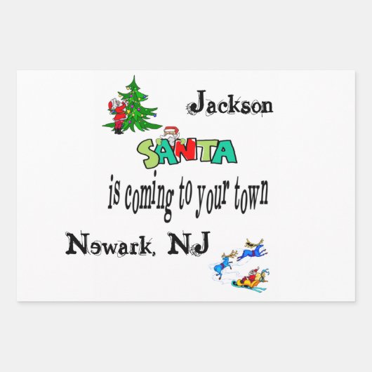 メリークリスマス来サンタの町へ ラッピングペーパーシート (正面2)