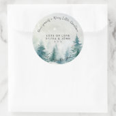 メリークリスマス松の木の休日のシール ラウンドシール (バッグ)