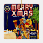 メリークリスマス柑橘系ラベル セラミックオーナメント (裏面)