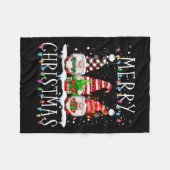 メリークリスマス格言おもしろいファミリークリスマス大人 フリースブランケット (正面(横))
