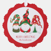 メリークリスマス格言かわいい赤 オーナメントカード (裏面)