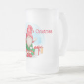 メリークリスマス格言すり曇りガラスビールマグ フロストグラスビールジョッキ (正面右)